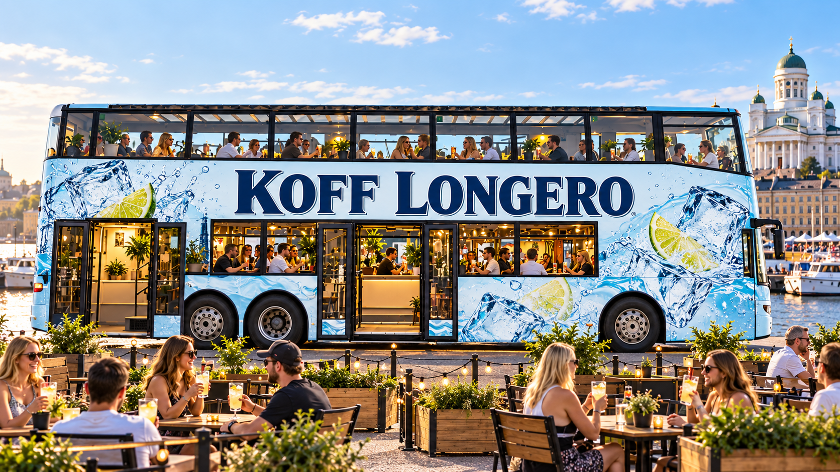 Koff Longero -bussin vaaleansininen havainnekuva